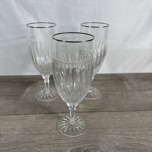 Set Of 3- Miller Rogaska Crystal  Iced Tea / Water Goblets / Glasses